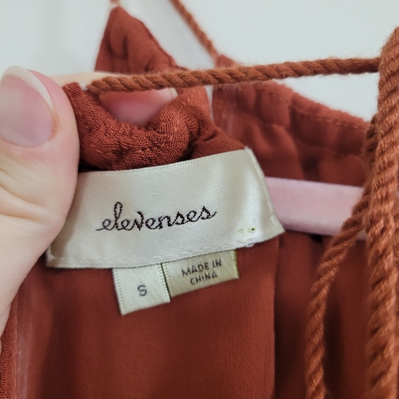 Anthro Elevenses burnt orange microplisse jumpsuit S - Picture 6 of 8